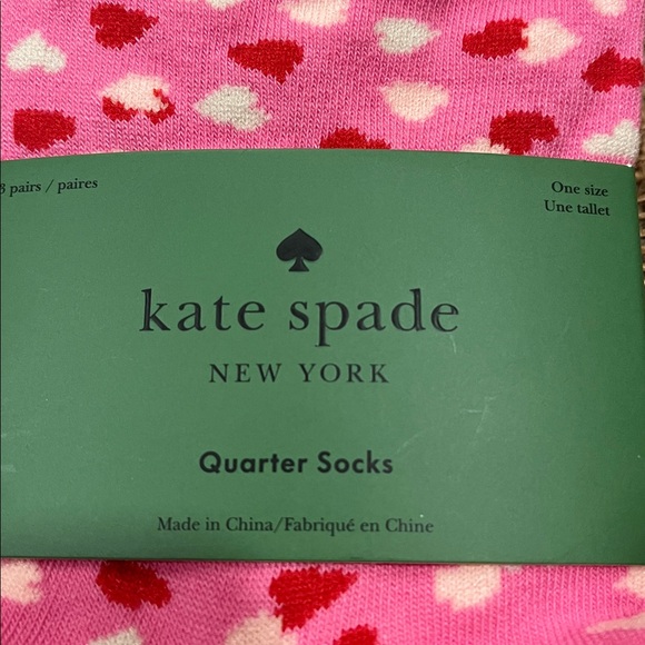 Kate Spade Pink and Red Heart Socks - Picture 2 of 3